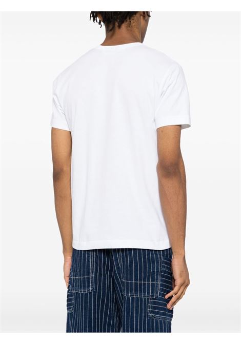 t-shirt red emblem knit unisex bianca COMME DES GARÇONS PLAY | AX-T106-0513